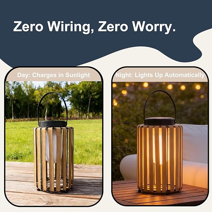 2Pack Solar Lanterns Outdoor Waterproof Garden Decor, Gifts for Women Mom Grandma Outdoor Solar Lantern Lights for Yard, Patio, Lawn,Pathway, Landscape