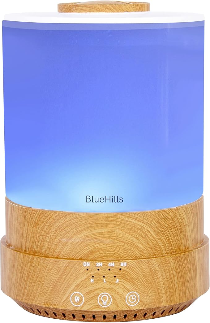 BlueHills Premium Large 2000 ML, 2500 ML, and 2000 ML XL Essential Oil Diffusers Humidifier Combo Set of 3 for Large Room Home with Décor LED Lights Great Gift – Wood Grain and White Diffuser.