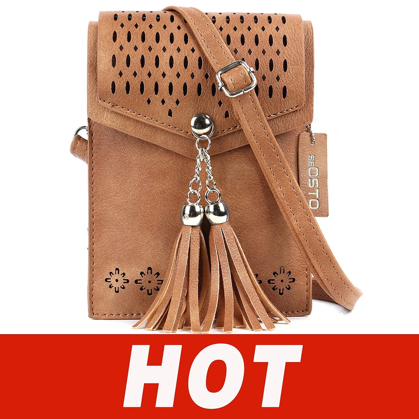 seOSTO Womens Small Crossbody Bag For Woman, Tassel Wallet Purse，Gifts For Teenage Girls