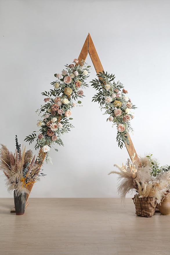 Artificial Flower Combo Box Set Silk Fake Roses for DIY Wedding Flower Bouquet Centerpiece Decoration Baby Shower Party Home Decoration (Nude Color)