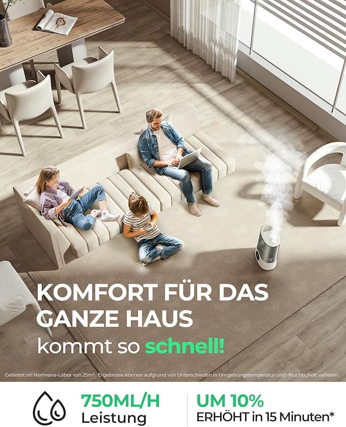 Homvana Humidifier Large Room, 7L (807ft²) Smart Warm and Cool Mist, Top-Fill Humidifiers for Bedroom Baby Nursery Grow Tent, Auto Adapt Mist Quick Air Humidity Indoor, Easy to Clean, Quiet, Diffusers