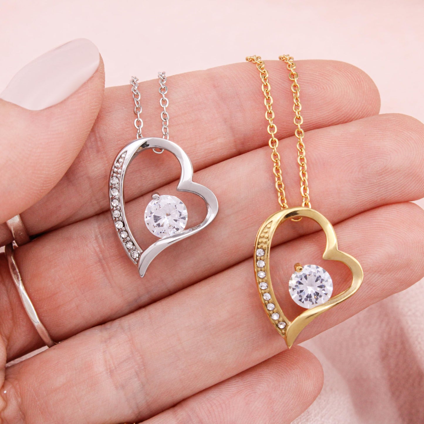 Momavo Jewelry To My Wife - the best thing that ever happened to me ,Forever Love Necklace , Gift For Wife, Gift for her ,Gifts For Wife Romantic, Christmas Birthday Gift, Valentine Gift (Standard Box, 14k White Gold Finish)