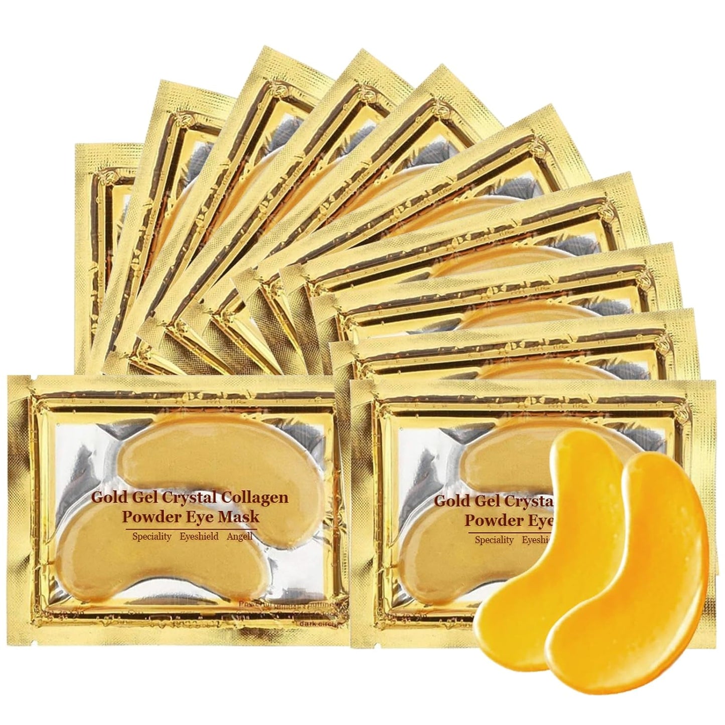 24K Collagen Under Eye Mask, 30 Pairs Crystal Gold Under Eye Patches For Puffy Eyes and Dark Circles â Look Less Tired and Reduce Wrinkles and Fine Lines (Gold)