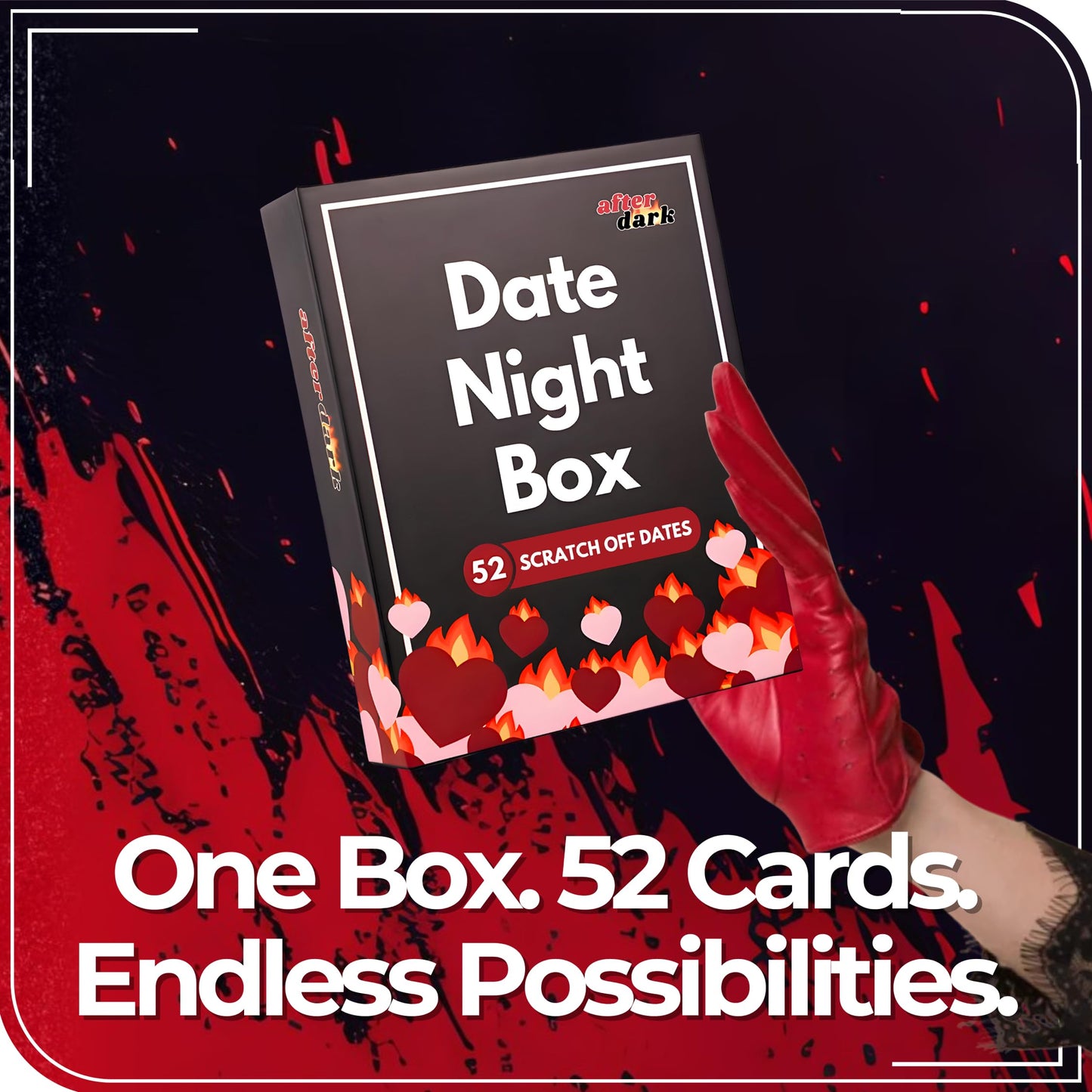 Date Night Box: After Dark – 52 Spicy & Intimate Scratch Off Date Night Ideas – Adult Couples Bedroom Game for Husband, Wife, Boyfriend, Girlfriend – Gifts for Anniversary, Wedding, Birthday, 17+