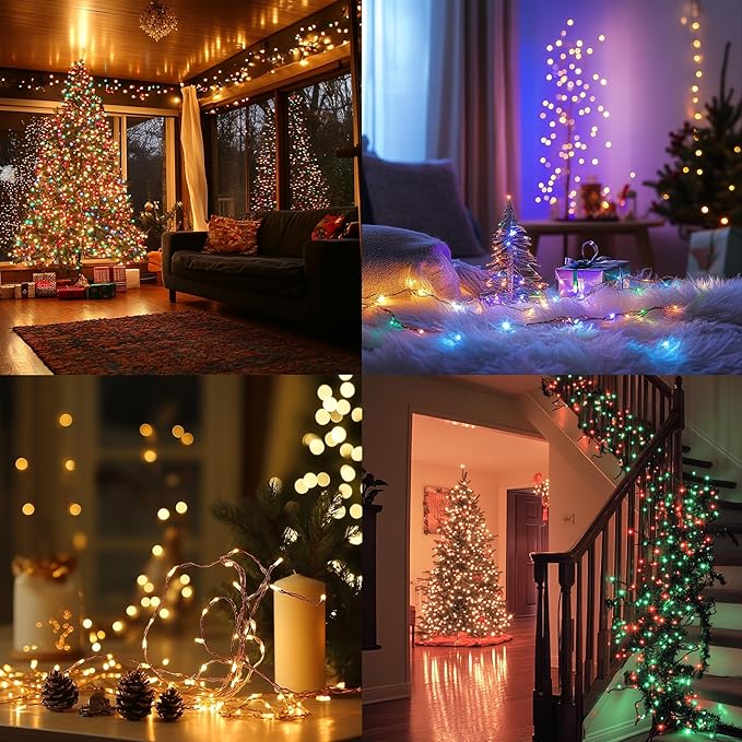 Dazzle Bright 32.8 FT RGB Copper Wire Halloween Fairy Lights, 100 LED USB String Lights with Remote & Timer, Waterproof Indoor Outdoor Decoration for Christmas, Party, Wedding
