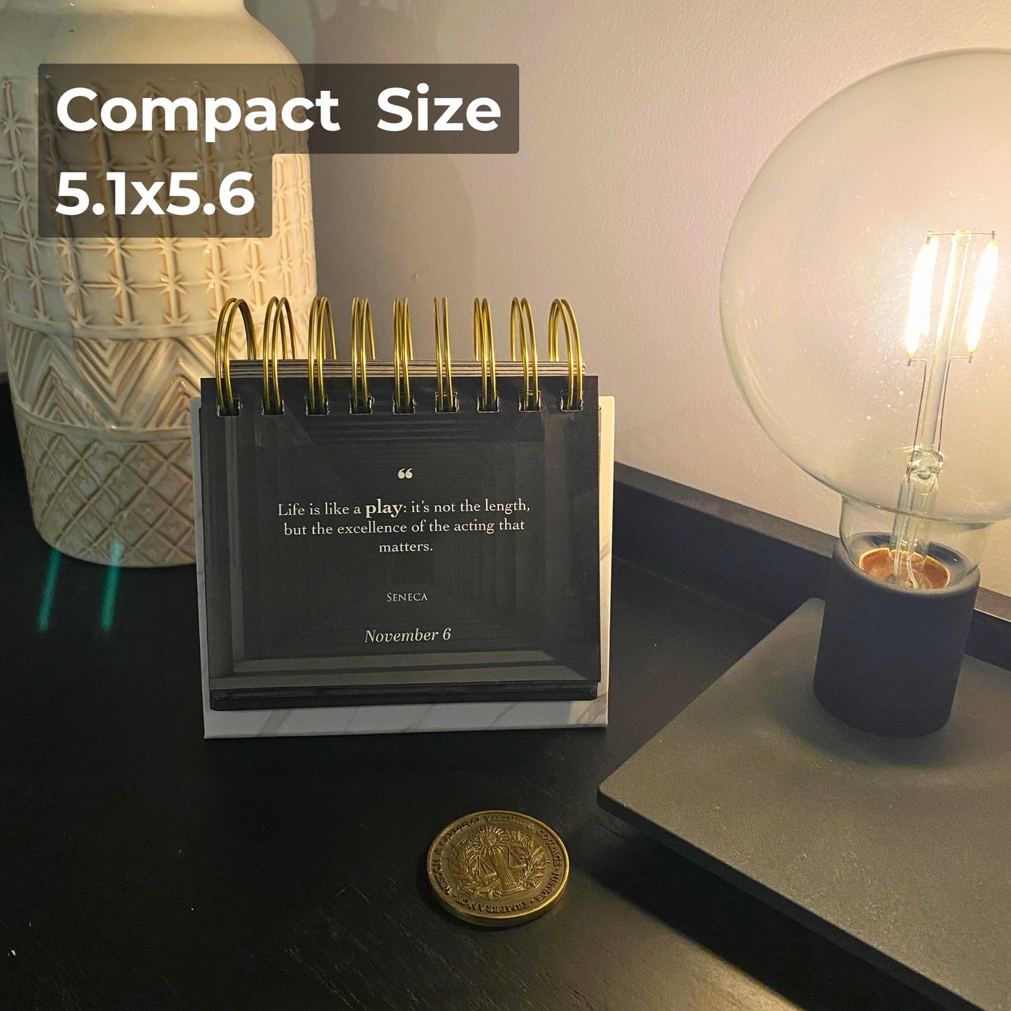 MESMOS 366 Daily Stoic Calendar, Inspirational Gifts for Men, Father's Day Gifts for Dad, Daily Affirmations Office Desk Decor for Men, Motivational Self Care Office Desk Accessories
