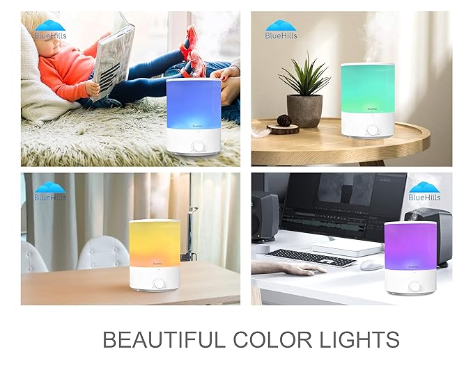 BlueHills Premium Set of Two Large 2500 ML and 4000 ML XL Essential Oil Diffusers Humidifier Combo for Large Room Home with Décor Cover LED Lights Great Gift – Value Pack of White