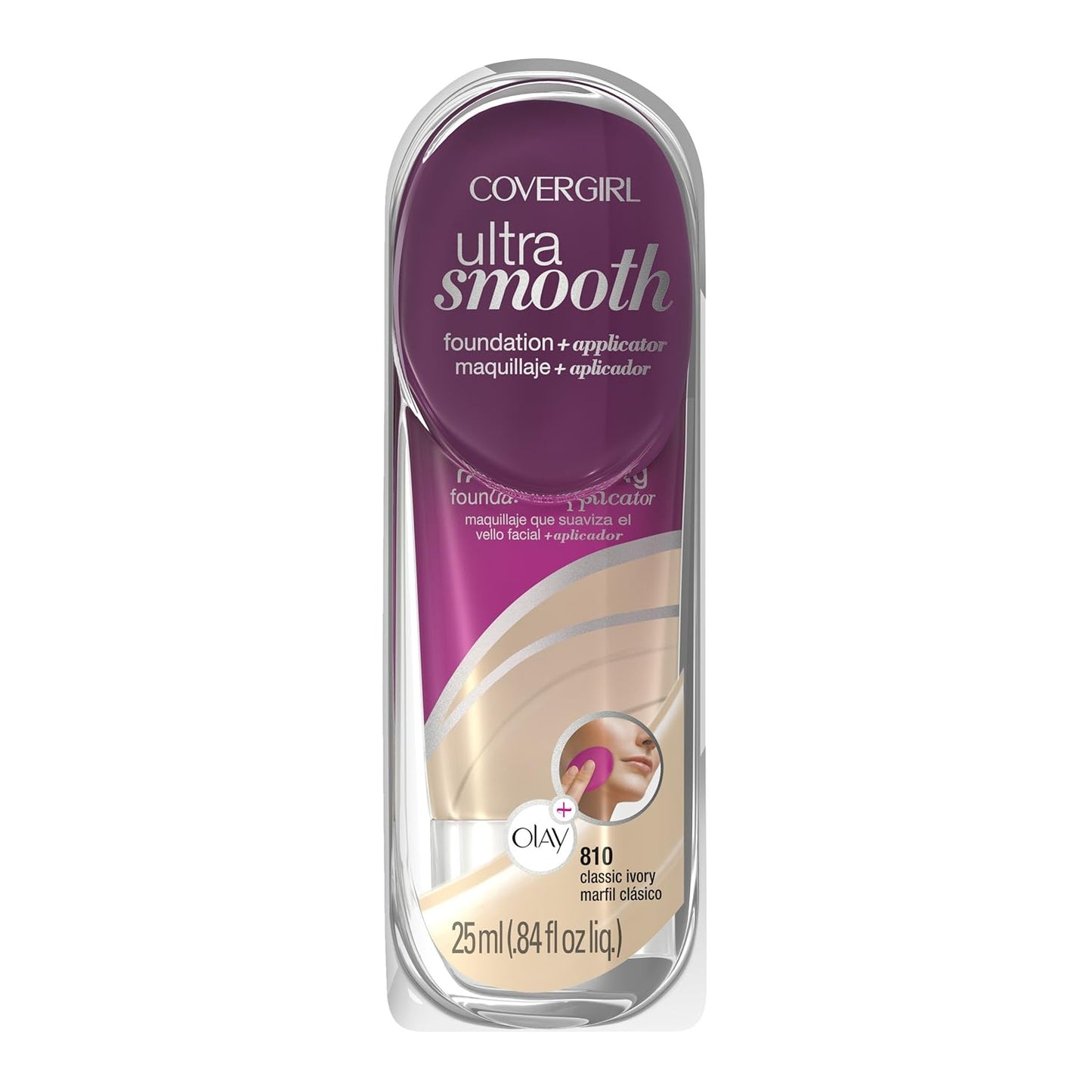 CoverGirl Ultrasmooth Foundation Plus Applicator, Classic Ivory 810, 0.85 Fluid Ounce