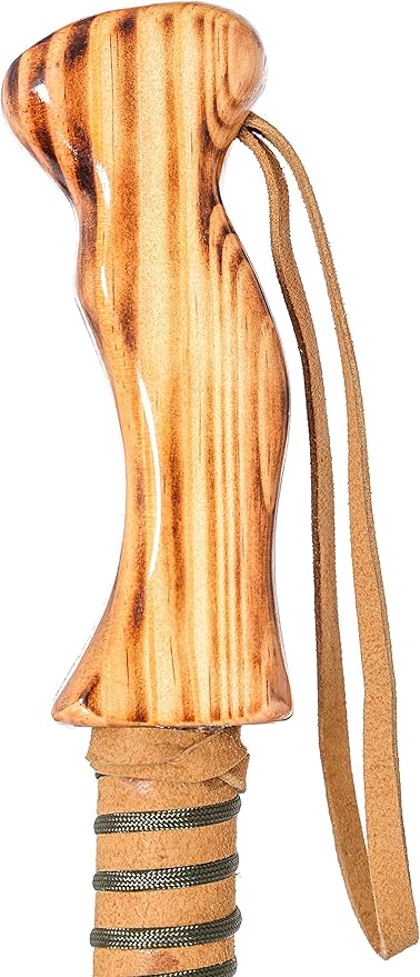 3-pc Detachable Hardwood Walking Stick Pine Handle with Compass (Nature Color, 55 Inches, 1 Piece)