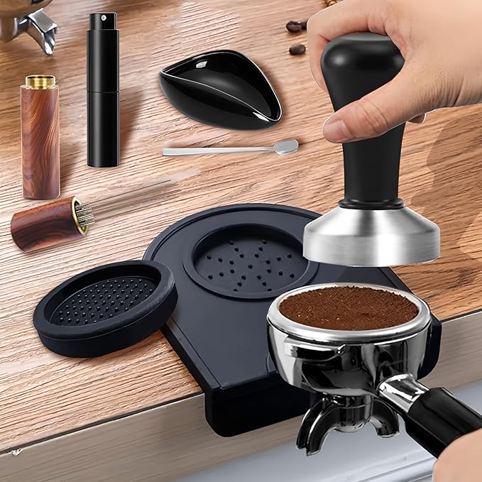 BADAO 6pcs Espresso Accessories Bulk,Stainless Steel Espresso Machine Accessories Coffee Tamper Set Barista Kit Espresso Tamper Tool for Kitchen,Coffee Store