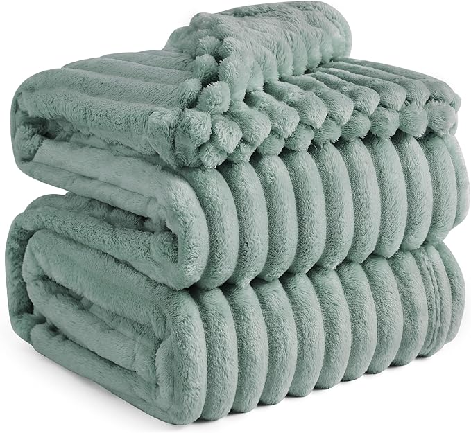 Bedsure GentleSoft King Size Blanket for Bed - Cozy Soft Blankets for Women, Cute Large Fleece Throws for Girls, Sage Green, 108x90 Inches