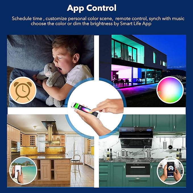 Plug in Under Cabinet Lighting Kit, Dimmable Kitchen Undercounter Lights, White & Color Ambiance Smart LED Bar Compatible with Alexa, Google Home. Under Counter Lights for Shelf, Sink, Desk, Closet.