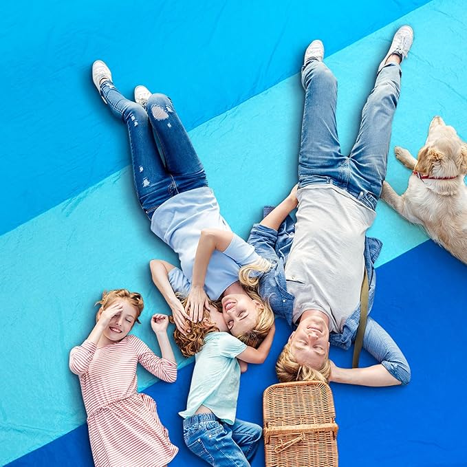 Beach Blanket Waterproof Sandproof Beach Mat 79" X 83" /10'x9'for 2-8 Adults Quick Drying Outdoor Picnic Mat Beach Accessories for Travel, Camping, Hiking