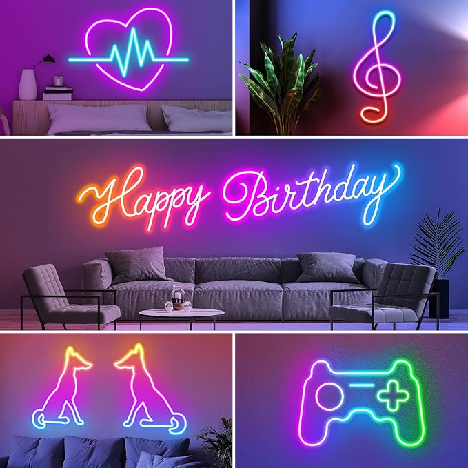 AILBTON 150Ft Neon Rope Lights,Flexible Led Rope Lights Control with App/Remote,Multiple Modes Rope Lights,IP65 Outdoor RGB Led Neons Lights,Music Sync Gaming Led Neon Light Strip for Bedroom Decor