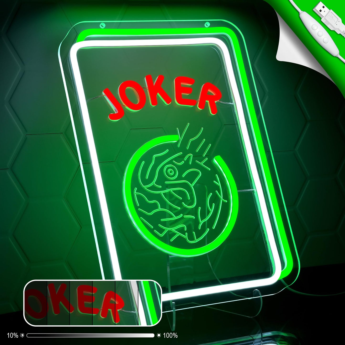 Mahjong Neon Sign for Wall Decor - Game Neon Acrylic USB Powered LED Wall Art Decor, Light Up Sign Dimmable, for Man Cave Bar Club Mahjong Party Casino Room 14.02" x 10.12"""