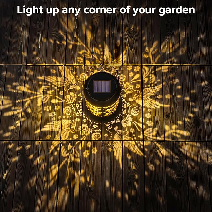 Solar Lanterns Outdoor Waterproof - Hummingbird Solar Lights for Garden, Hanging Metal Lantern Decor for Patio, Yard - Christmas Mothers Day Gifts for Women, Mom, Grandma (Hummingbird, 2)