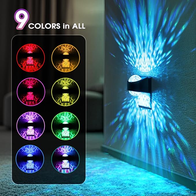 Night Lights Plug into Wall, Star Projector for Bedroom, Night Light Projector for Kids, 9-Color RGB Galaxy Nightlight with Dusk to Dawn Sensor for Bathroom, Home Gaming Room Decor, Christmas Gifts