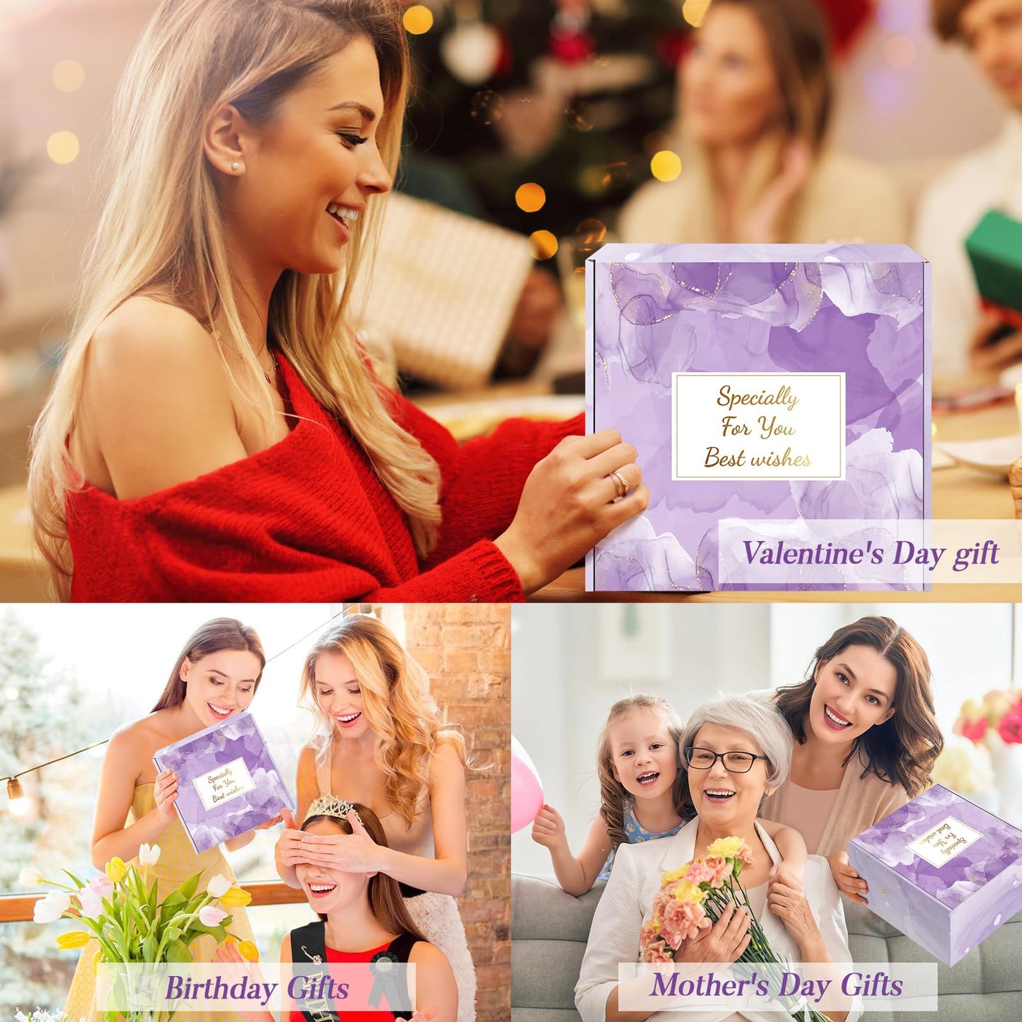 Birthday Gifts for Women Self Care Gifts Get Well Soon Gifts, Lavender Relaxation Spa Gift Basket Sets with Luxury Flannel Blanket, Unique Mothers Day Mom Gifts Basket for Mom Wife Grandma Sister