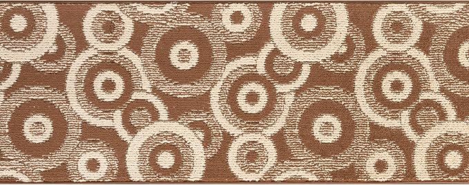 Custom Length Cut to Size Modern Farmhouse Carpet Runner Rug for Hallways, Non Slip Rubber Backed, 31 inch Wide X Customized Length, Geo Brown, 31 inch X 17 feet