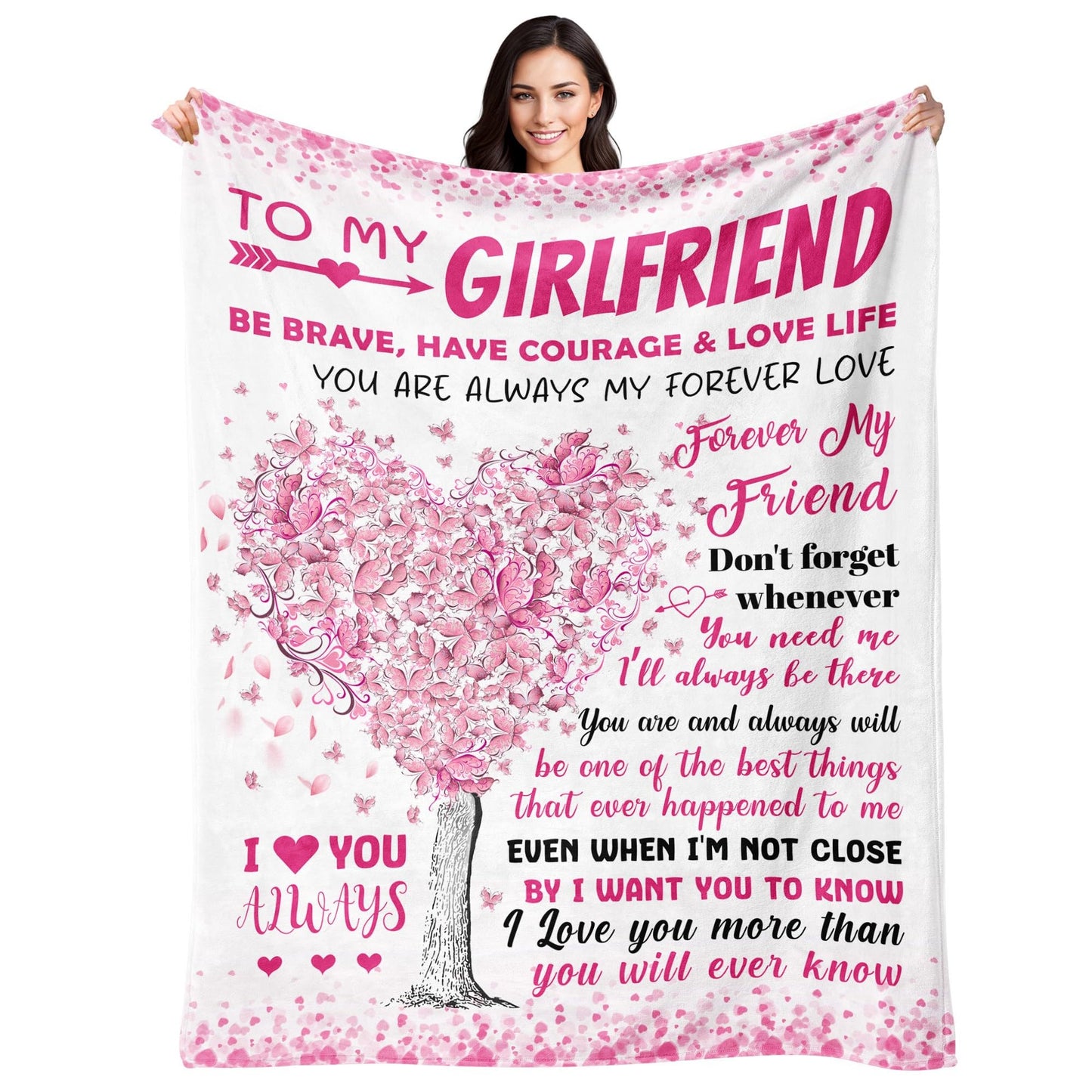 Gifts for Girlfriend - Anniversary Girlfriend Gifts for Women - Graduation & Mothers Day Birthday Gifts for Girlfriend - Romantic Love Present | Valentines Day Gift for Her - Throw Blanket 50"x60"