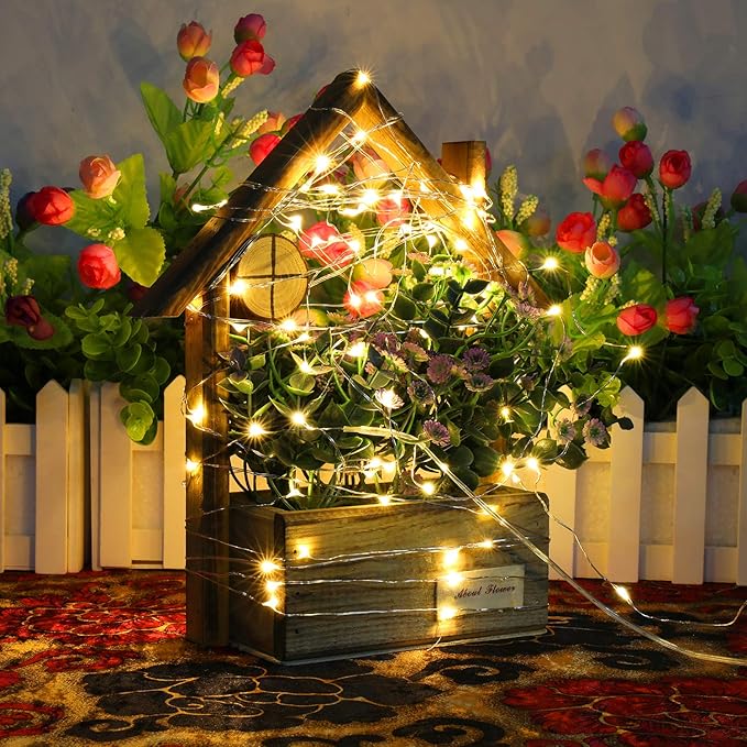 Ehome Fairy Lights USB Powered Fairy Lights Plug in 66ft 200 Led String Lights Decorative Lights for Bedroom Indoor Christmas Wedding Party Patio Window (Warm White)
