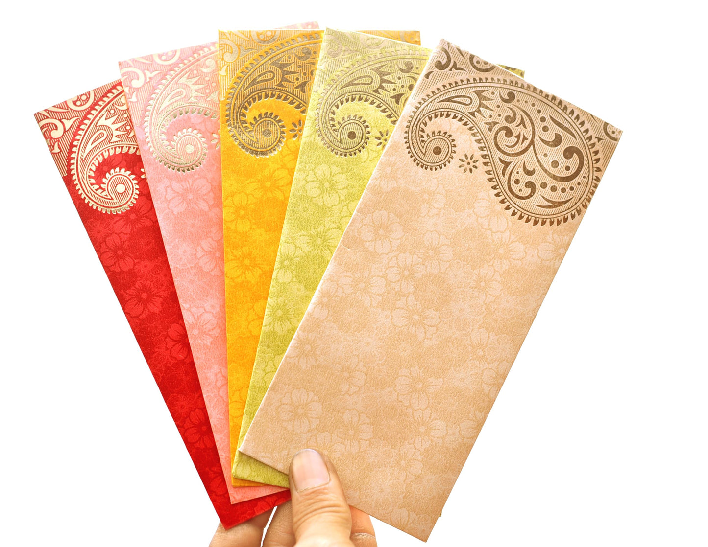 Elegant Money Gifting Envelopes Pack of 25 Cash Holder Designer Lifafa for Weddings, Invitations, Gift of Prosperity Multi Color