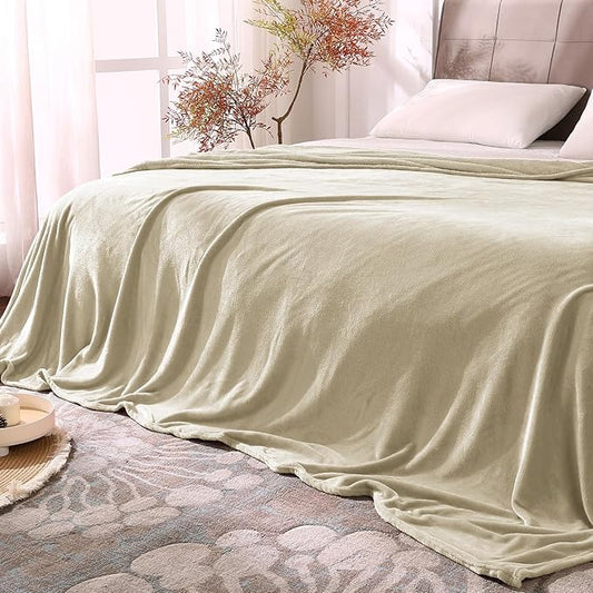 BEDELITE Fleece Blanket King Size Blankets for Bed, Luxury Plush Cozy Fuzzy Blanket 108x90 inches, Super Soft Warm Lightweight Throw Blanket All Seasons Suitable, Linen