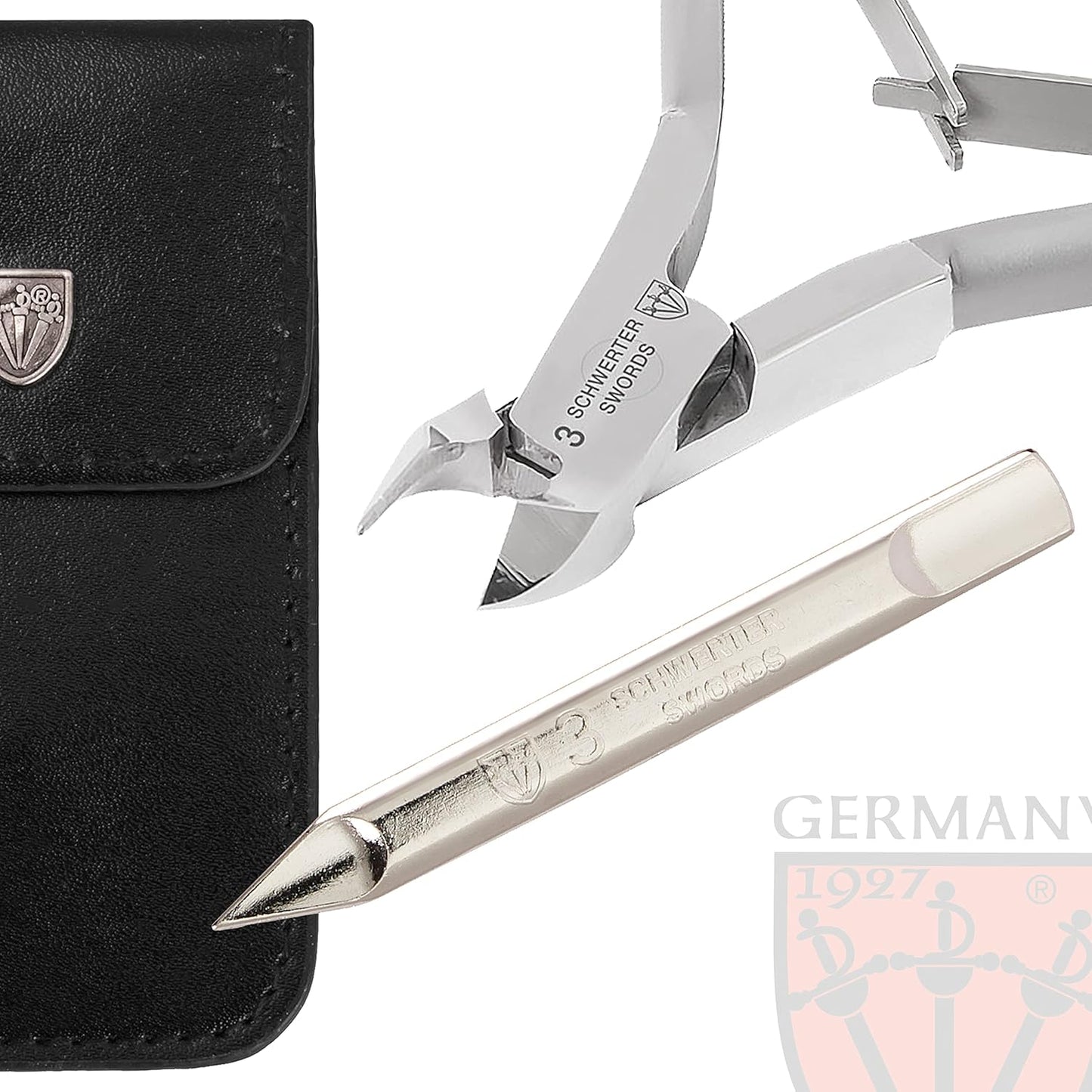 3 Swords Germany – brand quality stainless CUTICLE SKIN NIPPERS - REMOVER - CUTTER manicure pedicure grooming for professional fingernail & toenail care by 3 Swords