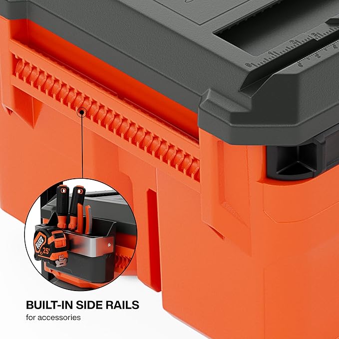 Klein Tools 54200MBX MODbox Medium Deep Tool Box, Heavy Duty Organizer with Removable Tray, Water and Debris Resistant, Stackable Module
