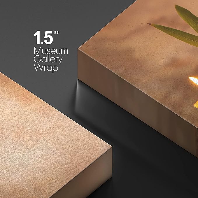 wall26 Canvas Print Wall Art Candles with Massage Stones in Romantic Brown Atmosphere Floral Nature Photography Realism Bohemian Scenic Cool for Living Room, Bedroom, Bathroom, Office - 24"x36"