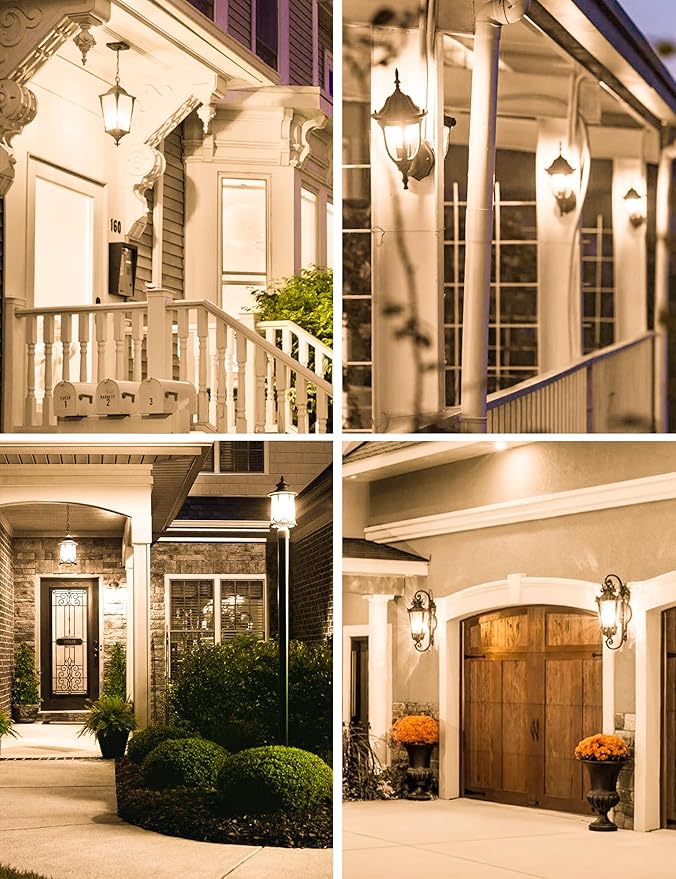 Dusk to Dawn Sensor LED Outdoor Light Bulb, Warm White 3000K, A19 13W(100 Watt Equivalent) Bright Porch Lighting, 1200LM, Auto-On/Off Photocell Sensor for Garage Yard Patio Garden-4 Pack