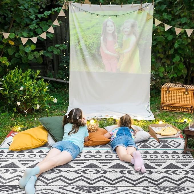 Outdoor Rugs Patio Camping Waterproof - 9x12 Plastic Straw Patio Rug Portable for Campers, Outside RVs Mat, Outdoor Area Carpet for Patios Clearance, Backyard Porch, Balcony, Picnic