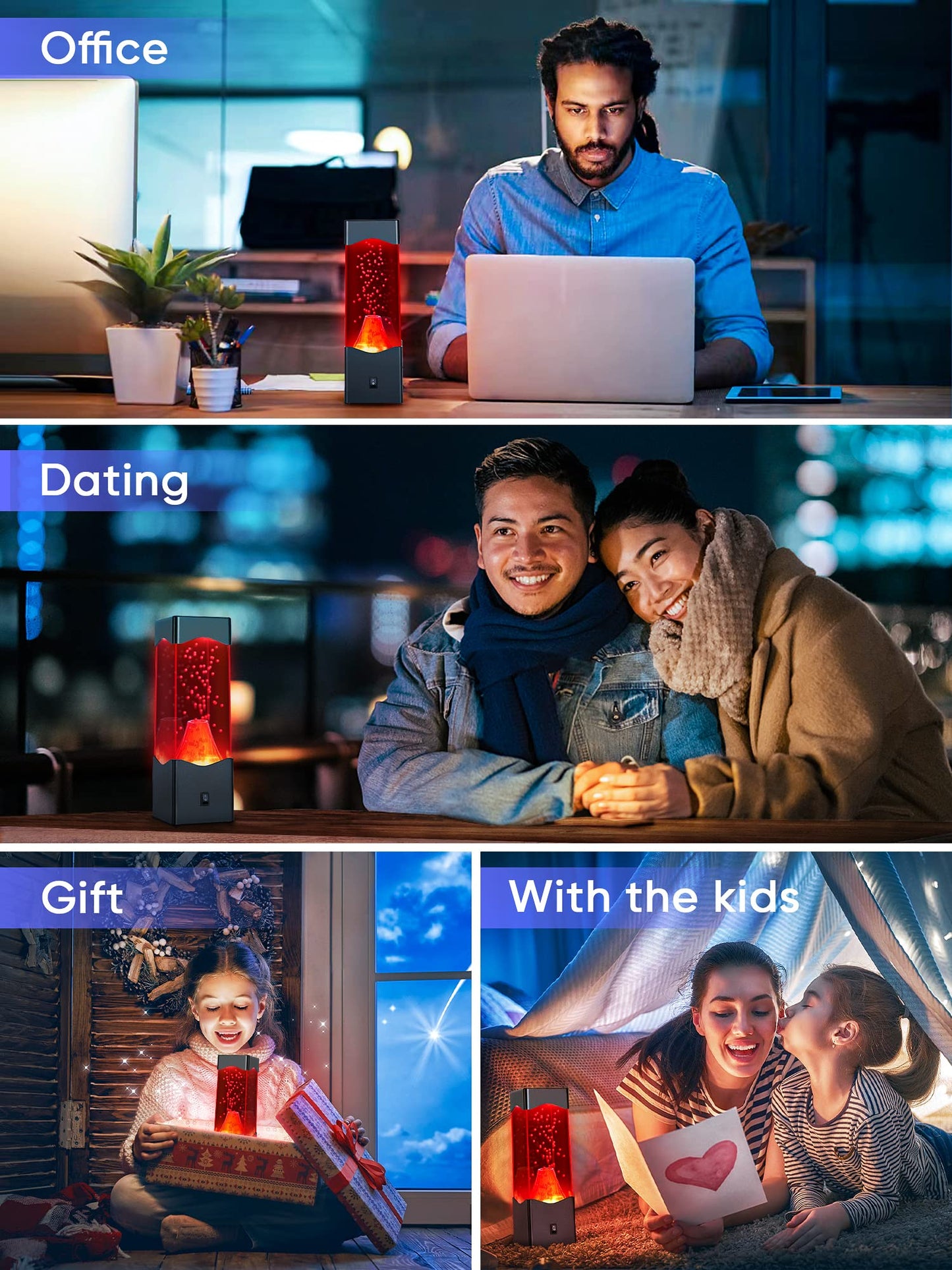 TNOIE Night Light for Kids,USB Powered Volcano Lamps,Relaxing Nightlight for Kids & Adults,Room Office Desktop Volcano Decoration Mood Night Light, Novelty Gifts for Adults Boys Girls