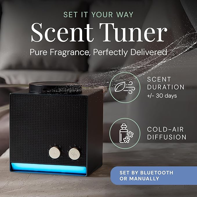 Air Esscentials Smart Scent Air Machine for Home, Office, Spa & Hotel, Bluetooth & Waterless Oil Diffuser with Cold Air Technology, Covers 1,000 sq. ft., Single Scent Tuner