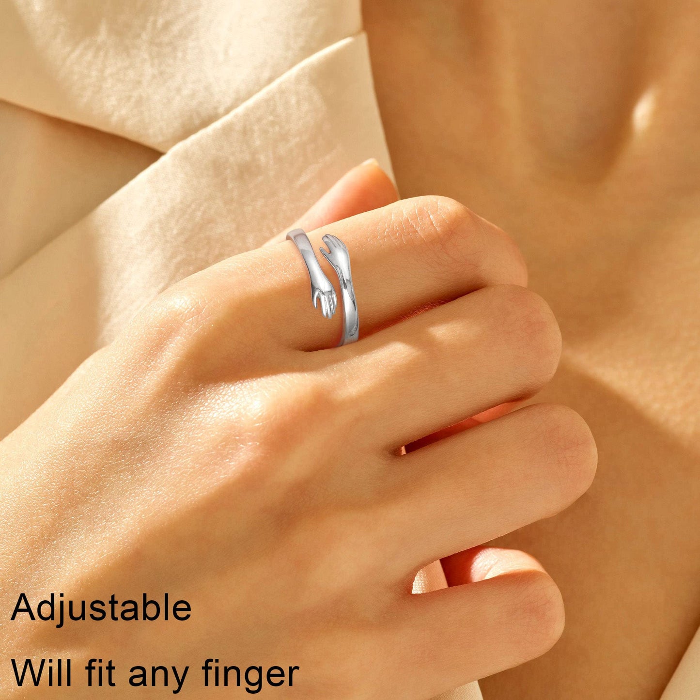 Yesteel Daughter Birthday Gifts from Mom, Hug Ring for Daughters Jewelry Mothers Day Valentines Gifts for Daughter