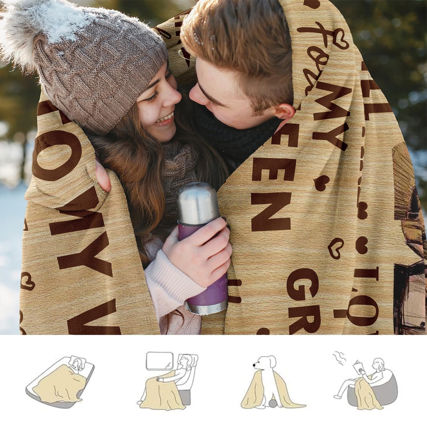 Antonia Bellamy Gifts for Wife Blanket 60’’X50’’, Anniversary Wedding Romantic Gift for Her, Wife Mothers Day Birthday Gift from Husband, I Love You Present for Her