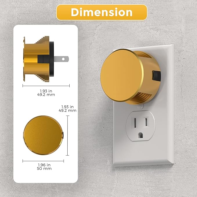 L LOHAS LED Night Lights Plug into Wall, Plug in Night Light with Dusk to Dawn Sensor,Brightness Adjustable,3000K Warm White,Dimmable Gold Nightlight for Adults Hallway Bathroom