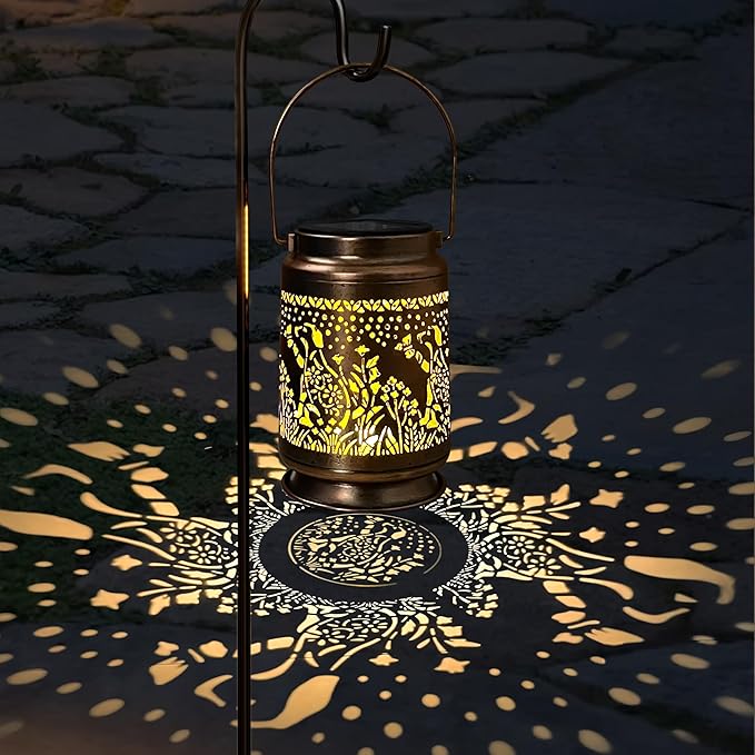 KY&BOSAM Solar Lanterns Outdoor Waterproof Pet Dog Memorial Garden Decor Hangings Metal Solar Lantern LED Lights 800Ah Battery Outside for Thoughtful Pet Loss Sympathy Remembrance Bereavement Gift