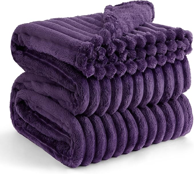 Bedsure GentleSoft Purple Fleece Blanket for Couch - Super Soft Cozy King Blankets for Women, Cute Small Blanket for Girls, 108x90 Inches