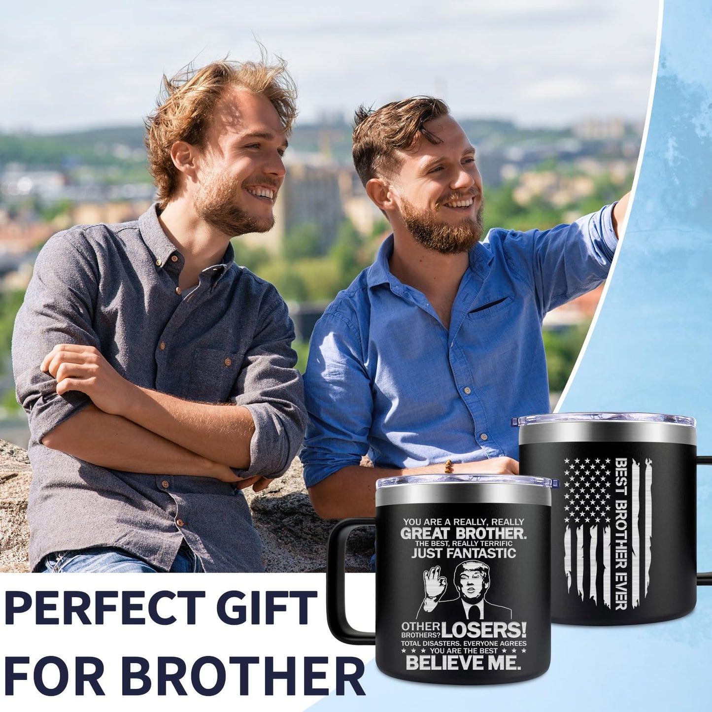 Fufendio Gifts for Brother - You Are a Really Really Great Brothers Mug 14oz - Big Brother Gift from Sister - Fathers Day Birthday Christmas Gifts for Old Little Brothers