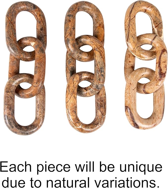 Bloomingville Decorative Marble Chain, Variegated Brown Tones