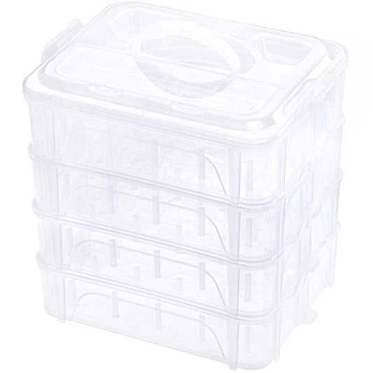 New brothread 4 Layers Stackable Clear Storage Box/Organizer for Holding 80 Spools Home Embroidery & Sewing Thread (Spool Size Requirement: Height≤2.2"/5.6CM; Width≤1.69""/4.3CM)"