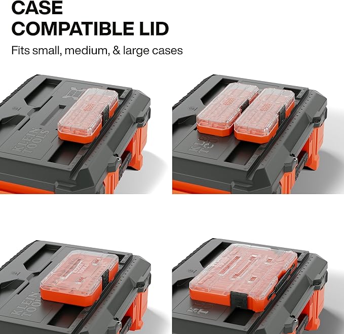 Klein Tools 54300MBX MODbox Small Tool Box, Heavy Duty Organizer with Removable Tray, Water and Debris Resistant, Stackable Module