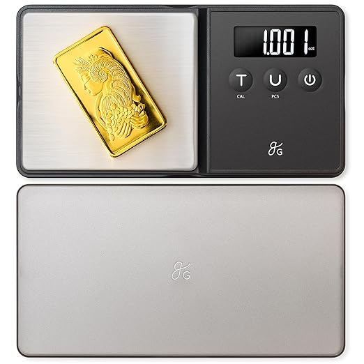 Greater Goods Precision Pocket Scale - 300 x 0.01g, Digital Milligrams Scale with 6 Units for Jewelry, Coins, Herbs, Food and Small Precise Things