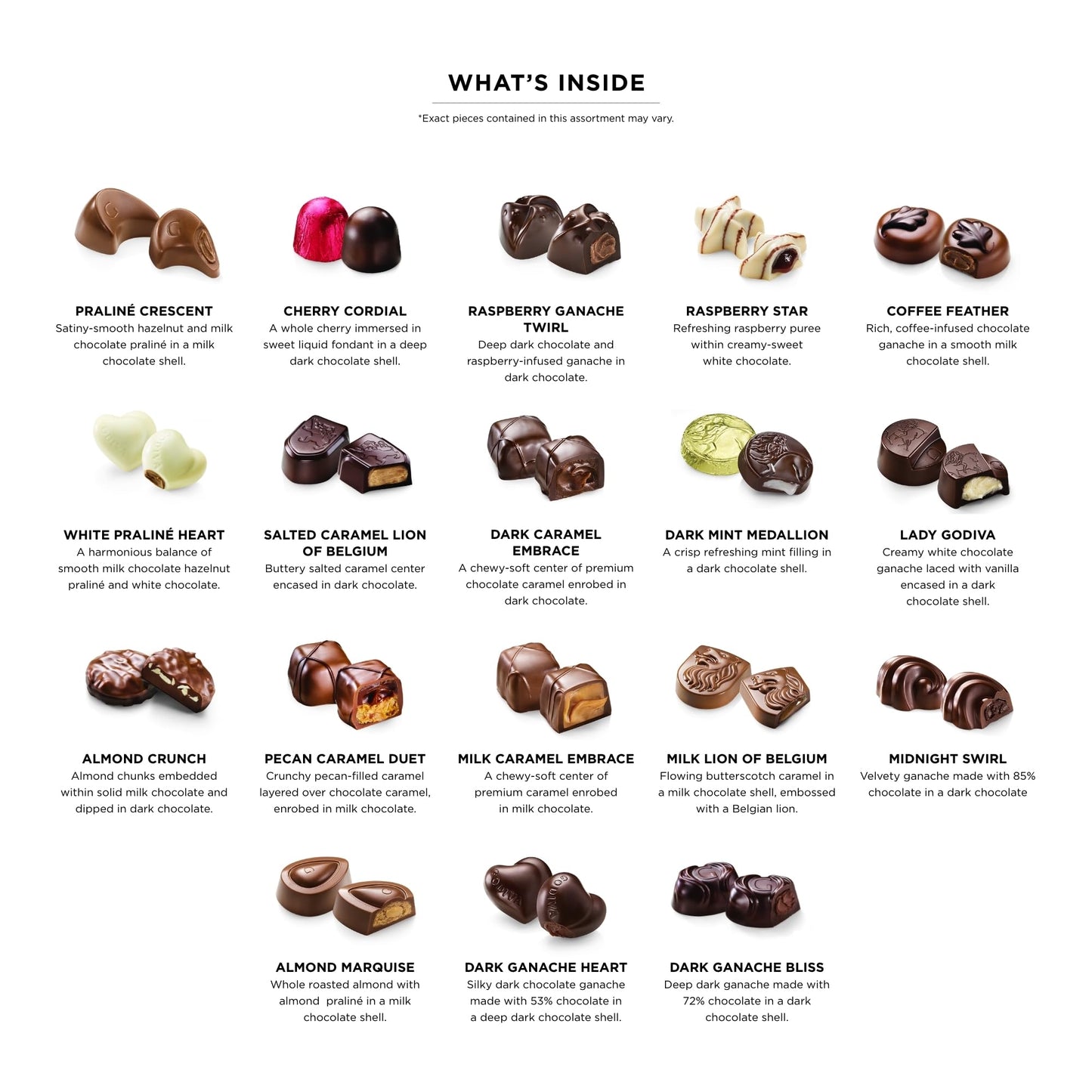 Godiva Chocolatier Birthday Ribbon 36-Piece Assorted Chocolate Gift Box – Gourmet Chocolate Candy Variety Pack – Dark Caramel, Milk Chocolate, Nuts– Gift Basket for Birthday and Anniversary