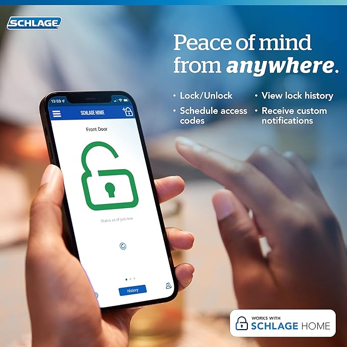 Schlage Encode Plus Smart Wi-Fi Lock for Front Door,Keyless Entry Deadbolt,Unlock with Apple Watch,Built-in WiFi and App Control,Easy Install,Alexa & Apple HomeKit Compatible,Satin Nickel,(Pack of 4)