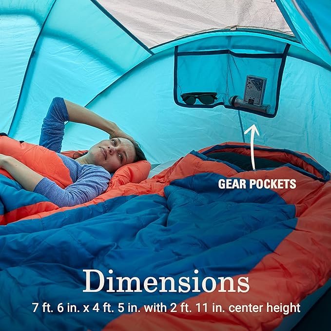 Coleman Pop-Up Instant Tent Sets Up in 10 Seconds, Portable & Lightweight 2/4 Person Tent with Adjustable Rainfly