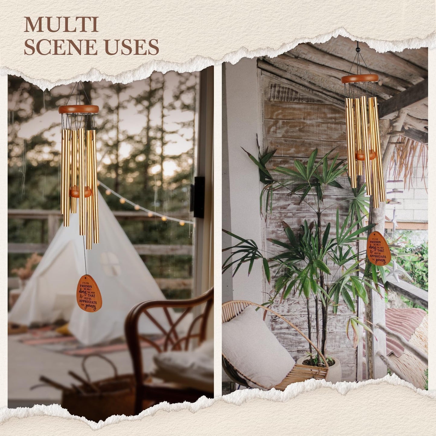 SteadStyle Friendship Gifts for Women, Wind Chime for Best Friends, Friend Gifts for Men - Wonderful Friendship Presents for Special Women BFF Garden Decoration