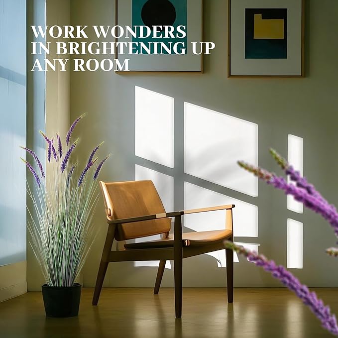 KOL 5ft 2-Pack Faux Veronica Spiked Speedwell Grass, 59in Artificial Veronica Spicata Plant, Tall Fake Reed Grasses for Home Office Garden Wedding Décor, Indoor Outdoor, UV-Resistant, Purple