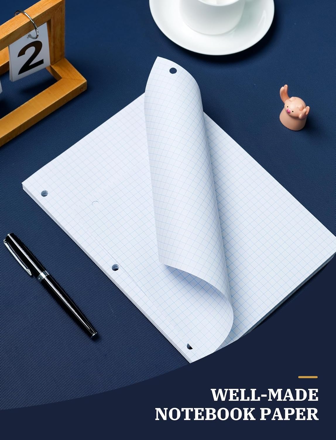 240 Sheets Loose Leaf Paper, 4x4 Graph Ruled, 8''x 10.5'' Filler Paper, 3-Hole Punched Binder Paper, Quad Ruled Graph Paper 8 x 10-1/2, Quadrille Graph Paper Loose Leaf Bulk with 3-Ring for Binder